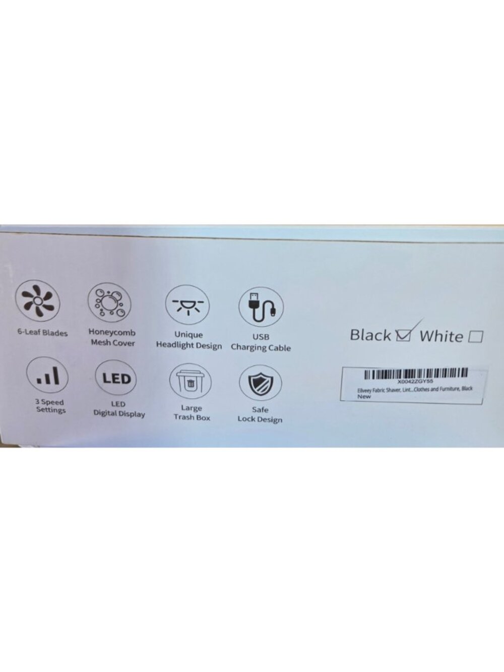 Eilveey Rechargeable Lint Remover 6-Blade Head & LED Display Clothes & Furniture - Picture 10 of 13